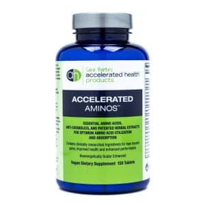 bottle of amino acid supplements