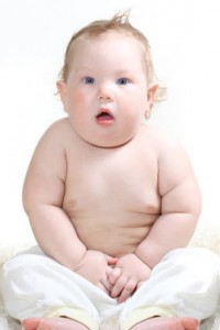 surprised by child sitting open-mouthed